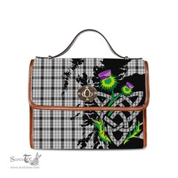 ScotsTee Shop Scottish Wallace Dress Clan Tartan Canvas Bag Celtic Knot and Thistle with Scotland Map Bag