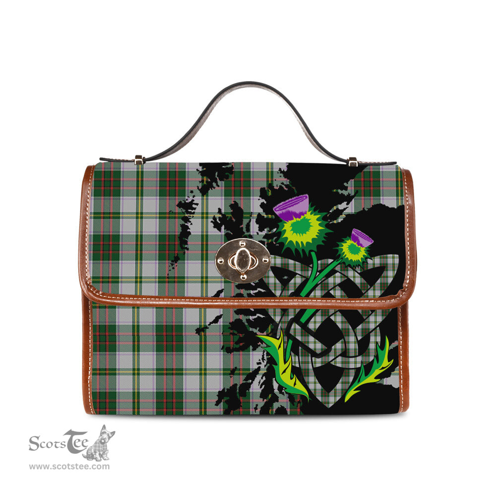 ScotsTee Shop Scottish Taylor Dress Clan Tartan Canvas Bag Celtic Knot and Thistle with Scotland Map Bag