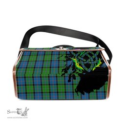 ScotsTee Shop Scottish Stirling Clan Tartan Canvas Bag Celtic Knot and Thistle with Scotland Map Bag