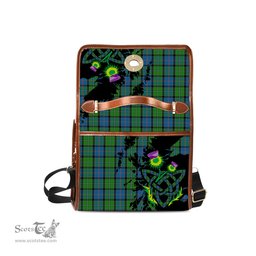 ScotsTee Shop Scottish Stirling Clan Tartan Canvas Bag Celtic Knot and Thistle with Scotland Map Bag