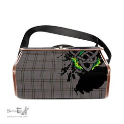 ScotsTee Shop Scottish Stewart Grey Clan Tartan Canvas Bag Celtic Knot and Thistle with Scotland Map Bag