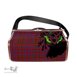 ScotsTee Shop Scottish Murray of Tullibardine Clan Tartan Canvas Bag Celtic Knot and Thistle with Scotland Map Bag
