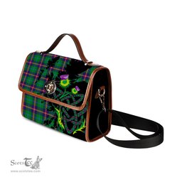 ScotsTee Shop Scottish Young Modern Clan Tartan Canvas Bag Celtic Knot and Thistle with Scotland Map Bag