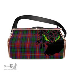 ScotsTee Shop Scottish Rattray of Lude Clan Tartan Canvas Bag Celtic Knot and Thistle with Scotland Map Bag