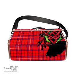 ScotsTee Shop Scottish Rose Modern Clan Tartan Canvas Bag Celtic Knot and Thistle with Scotland Map Bag