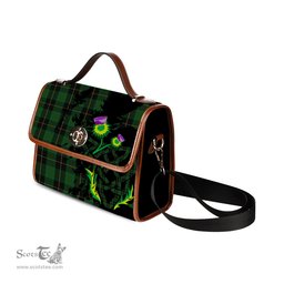ScotsTee Shop Scottish Vipont Yellow Clan Tartan Canvas Bag Celtic Knot and Thistle with Scotland Map Bag