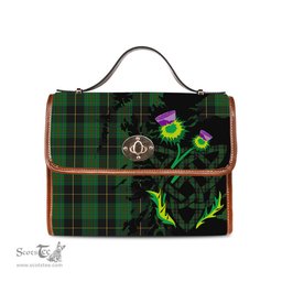 ScotsTee Shop Scottish Vipont Yellow Clan Tartan Canvas Bag Celtic Knot and Thistle with Scotland Map Bag