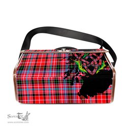 ScotsTee Shop Scottish Udny Clan Tartan Canvas Bag Celtic Knot and Thistle with Scotland Map Bag