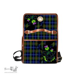 ScotsTee Shop Scottish Smith Modern Clan Tartan Canvas Bag Celtic Knot and Thistle with Scotland Map Bag