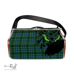 ScotsTee Shop Scottish O'Donohue Clan Tartan Canvas Bag Celtic Knot and Thistle with Scotland Map Bag