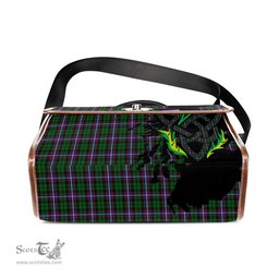 ScotsTee Shop Scottish Russell Clan Tartan Canvas Bag Celtic Knot and Thistle with Scotland Map Bag