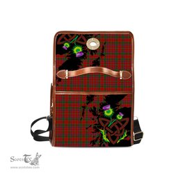 ScotsTee Shop Scottish Munro Clan Tartan Canvas Bag Celtic Knot and Thistle with Scotland Map Bag