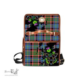 ScotsTee Shop Scottish Norvel Clan Tartan Canvas Bag Celtic Knot and Thistle with Scotland Map Bag