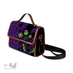 ScotsTee Shop Scottish Pride of Glencoe Clan Tartan Canvas Bag Celtic Knot and Thistle with Scotland Map Bag