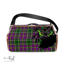 ScotsTee Shop Scottish Taylor Clan Tartan Canvas Bag Celtic Knot and Thistle with Scotland Map Bag