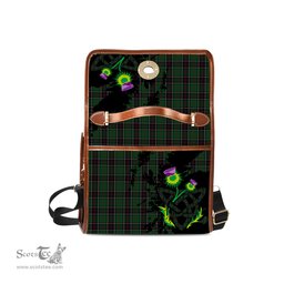 ScotsTee Shop Scottish Sinclair Hunting Clan Tartan Canvas Bag Celtic Knot and Thistle with Scotland Map Bag