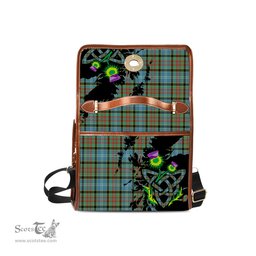 ScotsTee Shop Scottish Walkinshaw Clan Tartan Canvas Bag Celtic Knot and Thistle with Scotland Map Bag