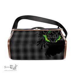 ScotsTee Shop Scottish Stewart Mourning Clan Tartan Canvas Bag Celtic Knot and Thistle with Scotland Map Bag