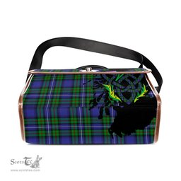 ScotsTee Shop Scottish Robertson Hunting Modern Clan Tartan Canvas Bag Celtic Knot and Thistle with Scotland Map Bag