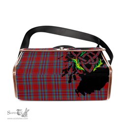 ScotsTee Shop Scottish Spens Clan Tartan Canvas Bag Celtic Knot and Thistle with Scotland Map Bag