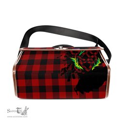 ScotsTee Shop Scottish Rob Roy Macgregor Clan Tartan Canvas Bag Celtic Knot and Thistle with Scotland Map Bag