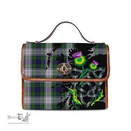 ScotsTee Shop Scottish Murray of Atholl Dress Clan Tartan Canvas Bag Celtic Knot and Thistle with Scotland Map Bag