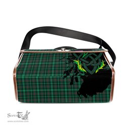ScotsTee Shop Scottish Ross Hunting Modern Clan Tartan Canvas Bag Celtic Knot and Thistle with Scotland Map Bag