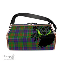 ScotsTee Shop Scottish Stewart of Appin Hunting Modern Clan Tartan Canvas Bag Celtic Knot and Thistle with Scotland Map Bag