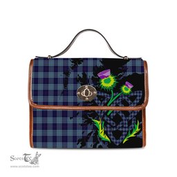 ScotsTee Shop Scottish Roberts of Wales Clan Tartan Canvas Bag Celtic Knot and Thistle with Scotland Map Bag
