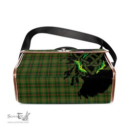 ScotsTee Shop Scottish Symington Clan Tartan Canvas Bag Celtic Knot and Thistle with Scotland Map Bag