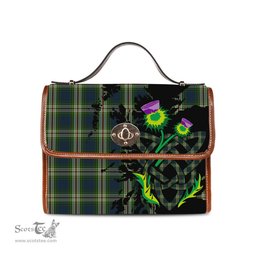 ScotsTee Shop Scottish Todd Clan Tartan Canvas Bag Celtic Knot and Thistle with Scotland Map Bag