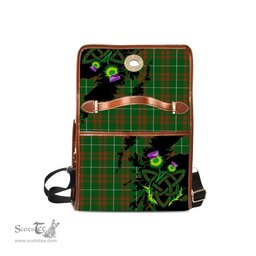 ScotsTee Shop Scottish O'Neill Australia Clan Tartan Canvas Bag Celtic Knot and Thistle with Scotland Map Bag