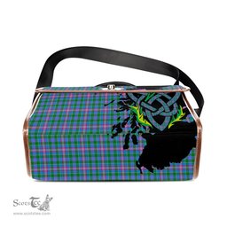 ScotsTee Shop Scottish Pitcairn Hunting Clan Tartan Canvas Bag Celtic Knot and Thistle with Scotland Map Bag