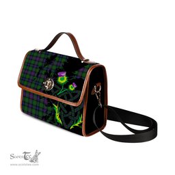 ScotsTee Shop Scottish Rankine Clan Tartan Canvas Bag Celtic Knot and Thistle with Scotland Map Bag