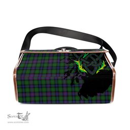 ScotsTee Shop Scottish Rankine Clan Tartan Canvas Bag Celtic Knot and Thistle with Scotland Map Bag