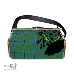 ScotsTee Shop Scottish Snodgrass Clan Tartan Canvas Bag Celtic Knot and Thistle with Scotland Map Bag