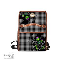 ScotsTee Shop Scottish O'Sullivan Beare Clan Tartan Canvas Bag Celtic Knot and Thistle with Scotland Map Bag
