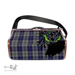 ScotsTee Shop Scottish Napier Clan Tartan Canvas Bag Celtic Knot and Thistle with Scotland Map Bag