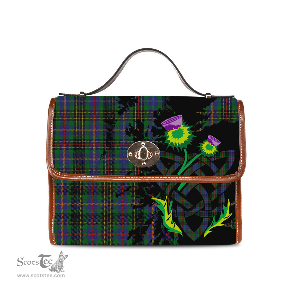 ScotsTee Shop Scottish Sey Clan Tartan Canvas Bag Celtic Knot and Thistle with Scotland Map Bag