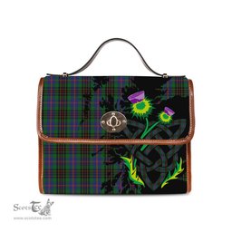 ScotsTee Shop Scottish Sey Clan Tartan Canvas Bag Celtic Knot and Thistle with Scotland Map Bag