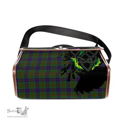 ScotsTee Shop Scottish Stewart of Appin Hunting Clan Tartan Canvas Bag Celtic Knot and Thistle with Scotland Map Bag