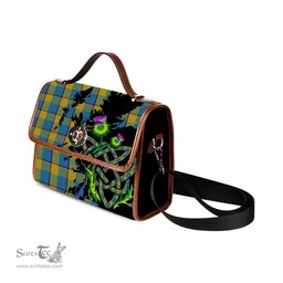 ScotsTee Shop Scottish Oliver Dress Pink Clan Tartan Canvas Bag Celtic Knot and Thistle with Scotland Map Bag