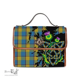 ScotsTee Shop Scottish Oliver Dress Pink Clan Tartan Canvas Bag Celtic Knot and Thistle with Scotland Map Bag