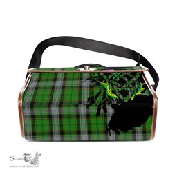 ScotsTee Shop Scottish Moss Clan Tartan Canvas Bag Celtic Knot and Thistle with Scotland Map Bag