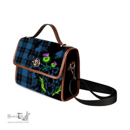 ScotsTee Shop Scottish Sorbie Clan Tartan Canvas Bag Celtic Knot and Thistle with Scotland Map Bag