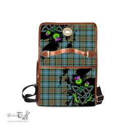 ScotsTee Shop Scottish Paisley Clan Tartan Canvas Bag Celtic Knot and Thistle with Scotland Map Bag