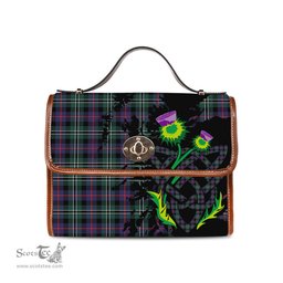 ScotsTee Shop Scottish Rose Hunting Modern Clan Tartan Canvas Bag Celtic Knot and Thistle with Scotland Map Bag