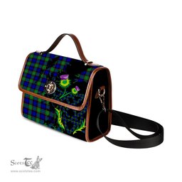 ScotsTee Shop Scottish Sempill Modern Clan Tartan Canvas Bag Celtic Knot and Thistle with Scotland Map Bag