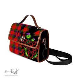 ScotsTee Shop Scottish Nicolson Modern Clan Tartan Canvas Bag Celtic Knot and Thistle with Scotland Map Bag
