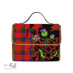 ScotsTee Shop Scottish Nicolson Modern Clan Tartan Canvas Bag Celtic Knot and Thistle with Scotland Map Bag